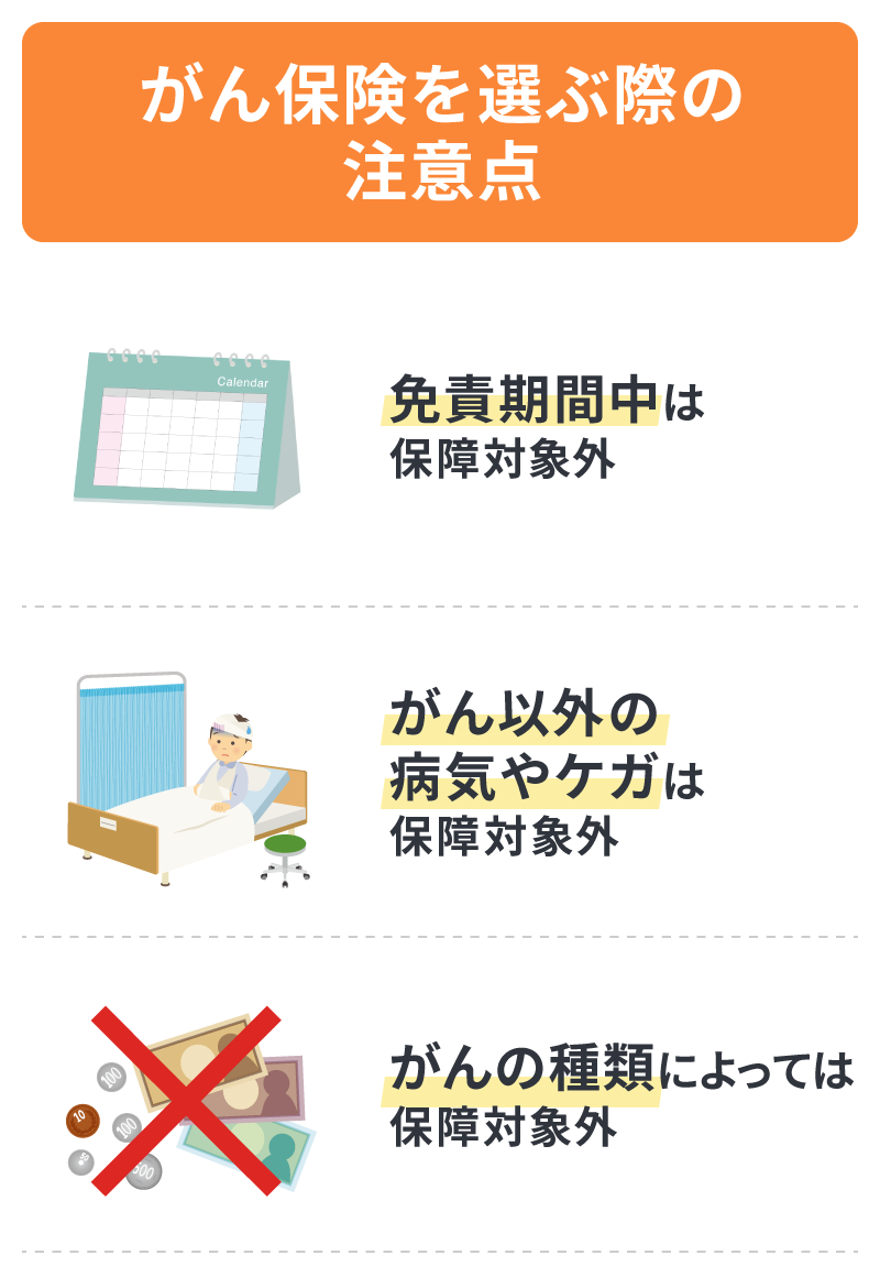 がん保険を選ぶ際の注意点