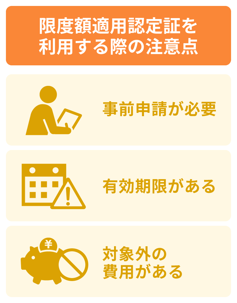 限度額適用認定証を利用する際の注意点