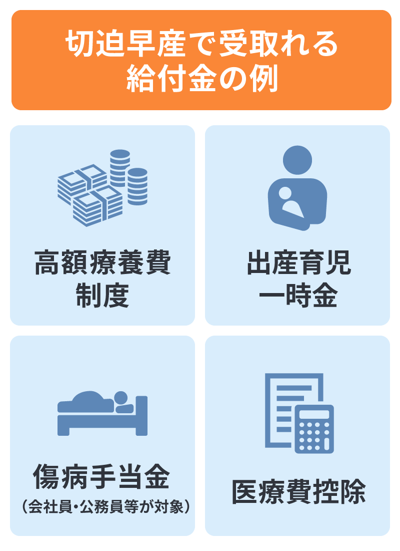 切迫早産で利用できる主な公的制度