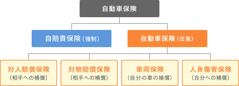 自動車保険の代表的な種類