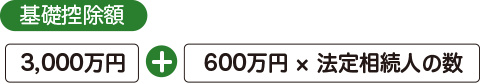 基礎控除額3,000万円+600万円×法定相続人の数